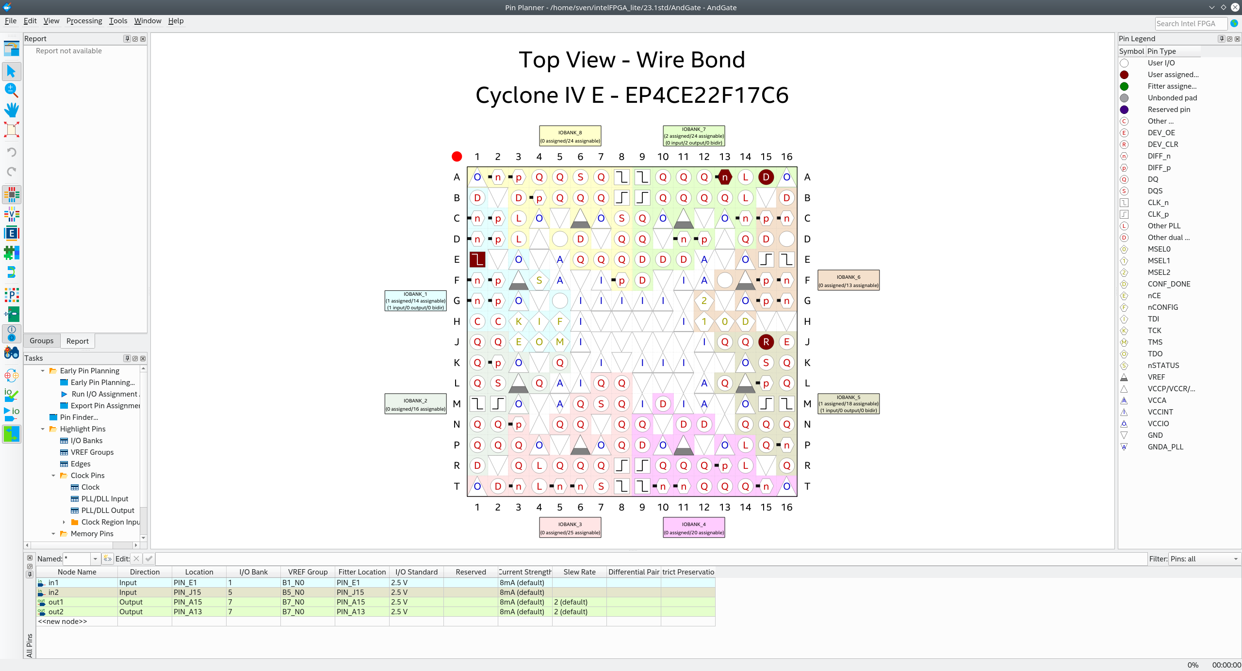 Quartus - Pin Planner II